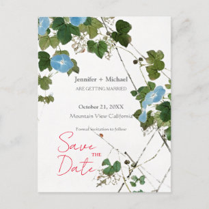 Hochzeit Ehe Minimalistische Kalligrafie Floral Ankündigungspostkarte