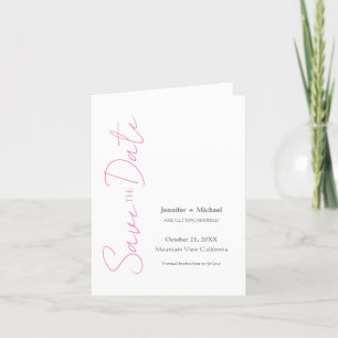 Hochzeit Ehe Minimalistische Kalligrafie Rosa Weiß Ankündigung