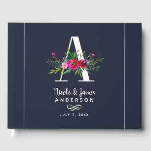 Hochzeit eines Anfangsbuchstaben für Floral Gästebuch