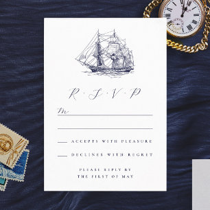 Hochzeit eines eleganten Schiffes RSVP Karte