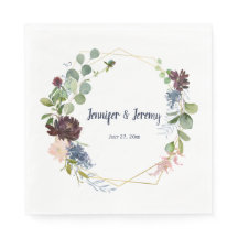 Hochzeit eines mondänen Burgundy-Rose Gold Geometr