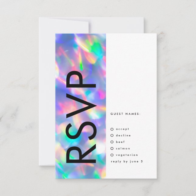 Hochzeit eines undurchsichtigen, ultramodernen Mon RSVP Karte (Vorderseite)