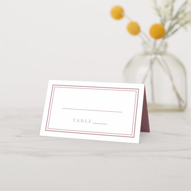 Hochzeit Einfache Minimalistische Chic Trendy Dust Platzkarte (Vorderseite)