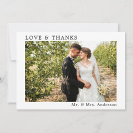 Hochzeit Einfache Minimalistische Liebe und dank M Dankeskarte