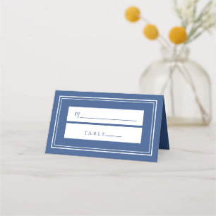 Hochzeit Einfaches Minimalistisch Classic Blue Whi Platzkarte
