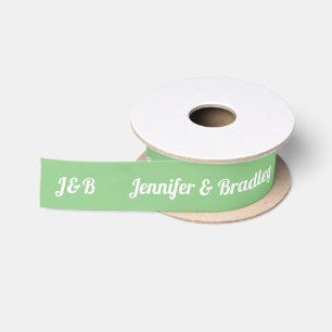 Hochzeit Einfaches Monogramm Eleganter Name Person Satinband