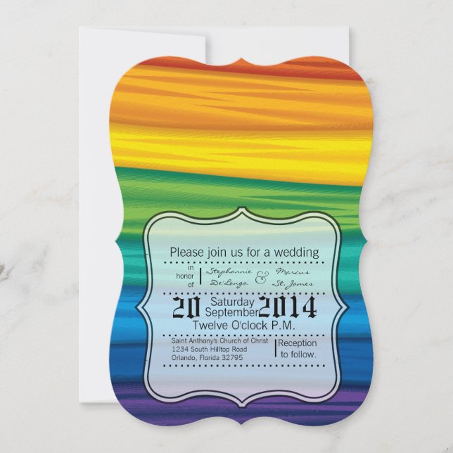 Hochzeit Einladung lgbtq Regenbogenflagge Lesbian  (Vorderseite)