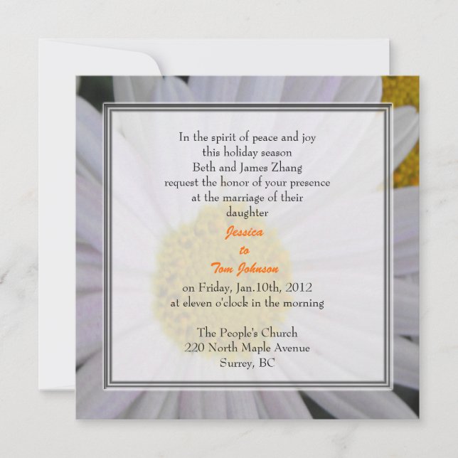 Hochzeit, Einladung von Braut (Vorderseite)