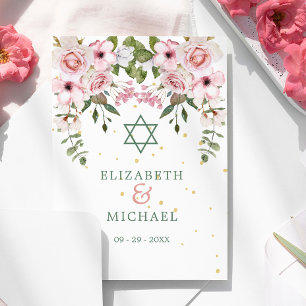 Hochzeit Elegant Chuppah Floral Foliage jüdisch Einladung