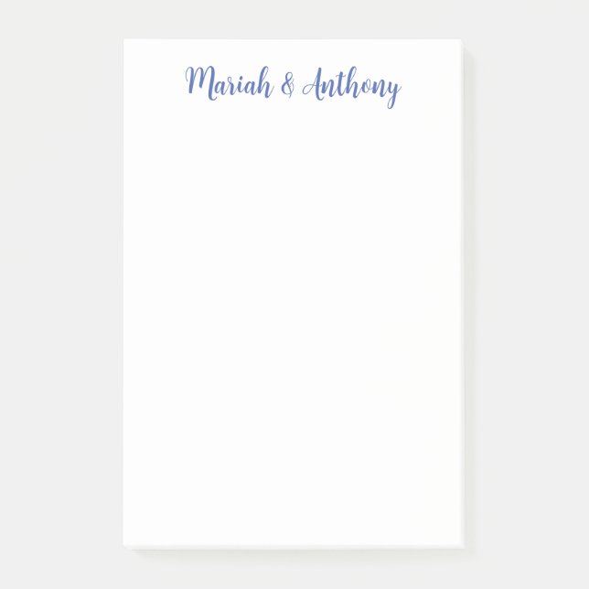 Hochzeit Elegant Creative Classical Blue White Post-it Klebezettel (Vorderseite)