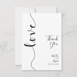 Hochzeit, Elegant, Einfach, Schrift, Dankeschön Dankeskarte