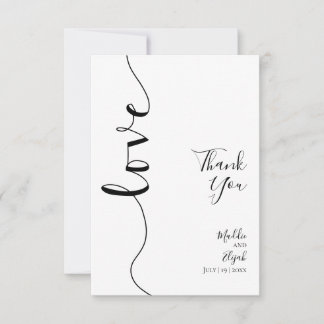 Hochzeit, Elegant, Einfach, Schrift, Dankeschön Dankeskarte