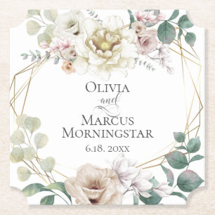 Hochzeit Elegant Ivory Blush Magnolias Untersetzer