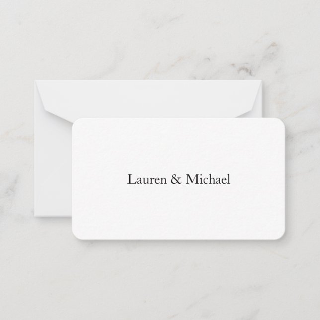 Hochzeit Elegant Minimalistisch klassisch Schwarz- Mitteilungskarte (Vorderseite)
