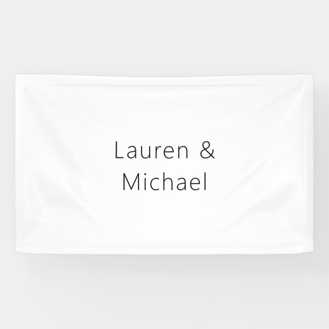 Hochzeit Elegant Minimalistisch Schlicht Schwarz-w Banner (Horizontal)