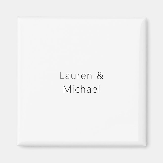 Hochzeit Elegant Minimalistisch Schlicht Schwarz-w Magnet (Vorne)