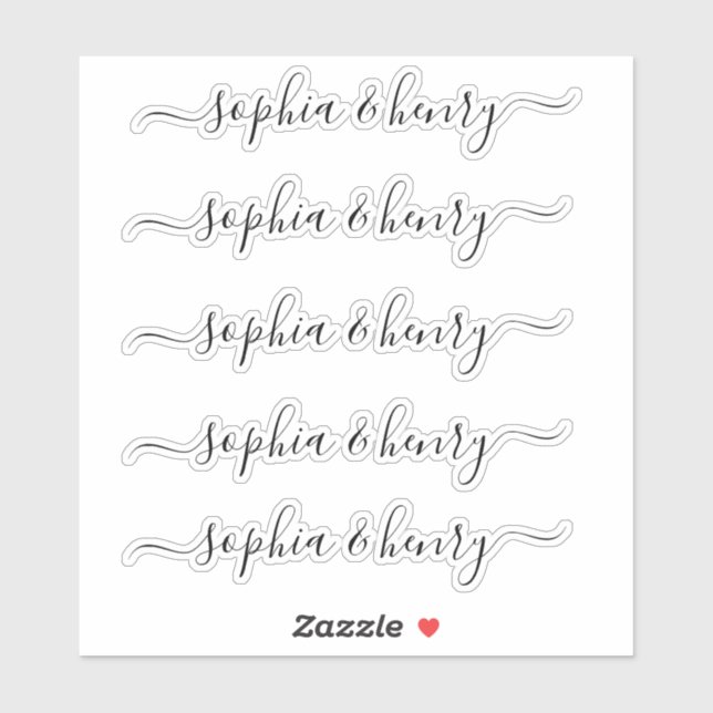 Hochzeit Elegant Moderne Skriptpaare Aufkleber (Blatt)
