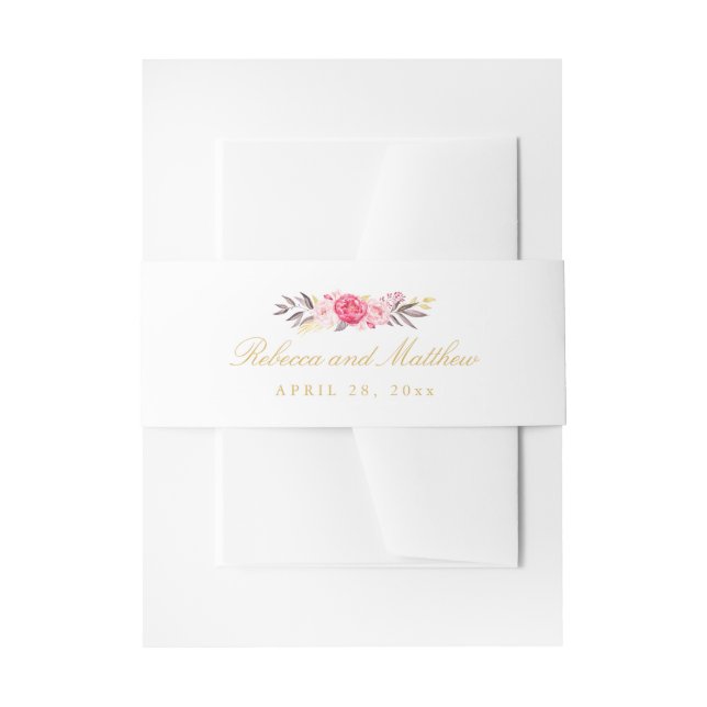 Hochzeit Elegant Rosa Rose Stilvoll Einladungsbanderole (Vorderseite Beispiel)