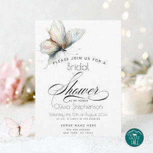 Hochzeit   Elegante abstrakte Tinte Pastell Schmet Einladung