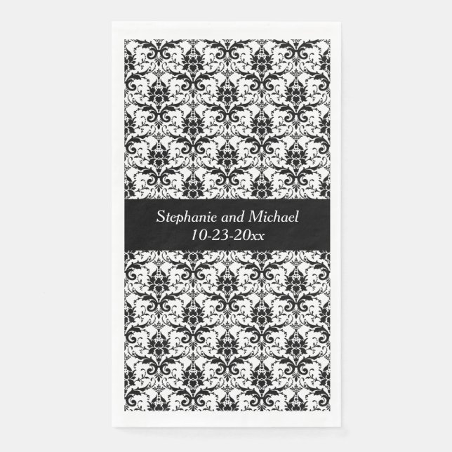 Hochzeit Elegante Damaskus Brautfräuterhand oder B Serviette (Vorderseite)