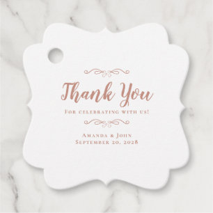 Hochzeit Elegante Kalligraphie Vielen Dank Rose Go Geschenkanhänger