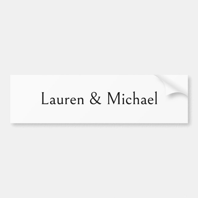 Hochzeit Elegante Minimalistische Kalligraphie Sch Autoaufkleber (Vorne)