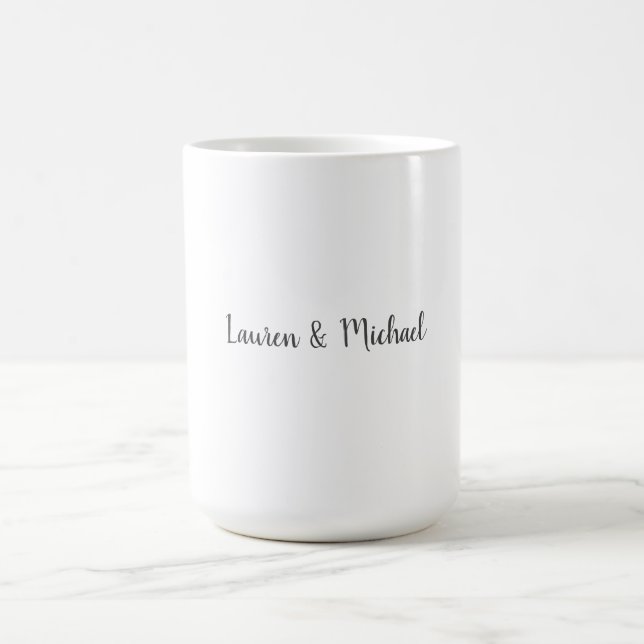Hochzeit Elegante Minimalistische Kalligraphie Sch Kaffeetasse (Mittel)