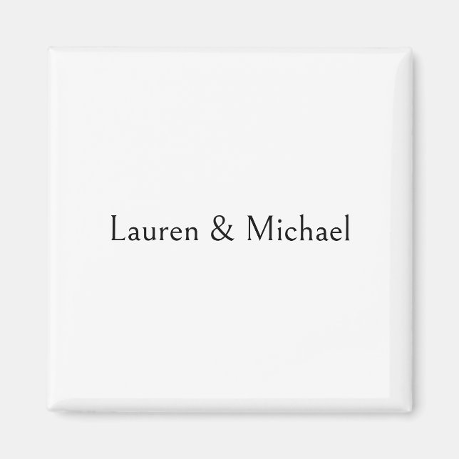 Hochzeit Elegante Minimalistische Kalligraphie Sch Magnet (Vorne)