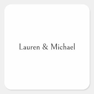 Hochzeit Elegante Minimalistische Kalligraphie Sch Quadratischer Aufkleber