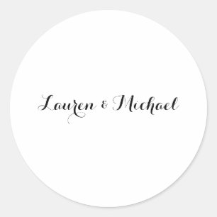 Hochzeit Elegante Minimalistische Kalligraphie Sch Runder Aufkleber