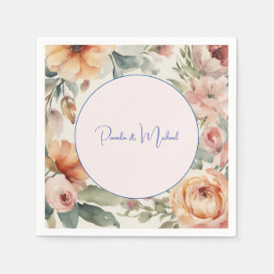Hochzeit Elegante Minimalistische klassische Flora Serviette
