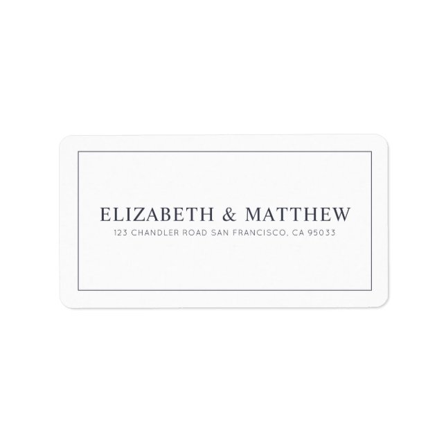 Hochzeit | Elegante moderne Rücksendeadresse Adressaufkleber (Vorne)