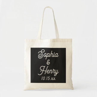 Hochzeit Elegante Script Black Modern Typografy Tragetasche