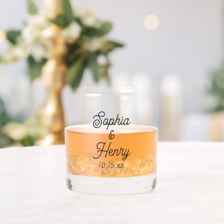 Hochzeit Elegante Script Black Typografy Whiskyglas