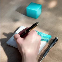 Hochzeit Elegante Wasserfarbe Aquamarin & Gold Geo Post-it Klebezettel