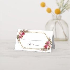 Hochzeit Eleganter Chic Floral Gold Frame weiß Platzkarte