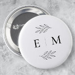 Hochzeit Eleganter Chic Modern Simple Chic Monogra Button<br><div class="desc">Besteht aus einfachen geraden Rahmen mit klassischem kursiven Schrift und Serifentypografie. Diese Elemente sind einfach,  zeitlos und klassisch. Dieses wurde von White Paper Birch Co. exklusiv für Zazzle entworfen. Abrufbar unter: http://www.zazzle.com/store/whitepaperbirch</div>