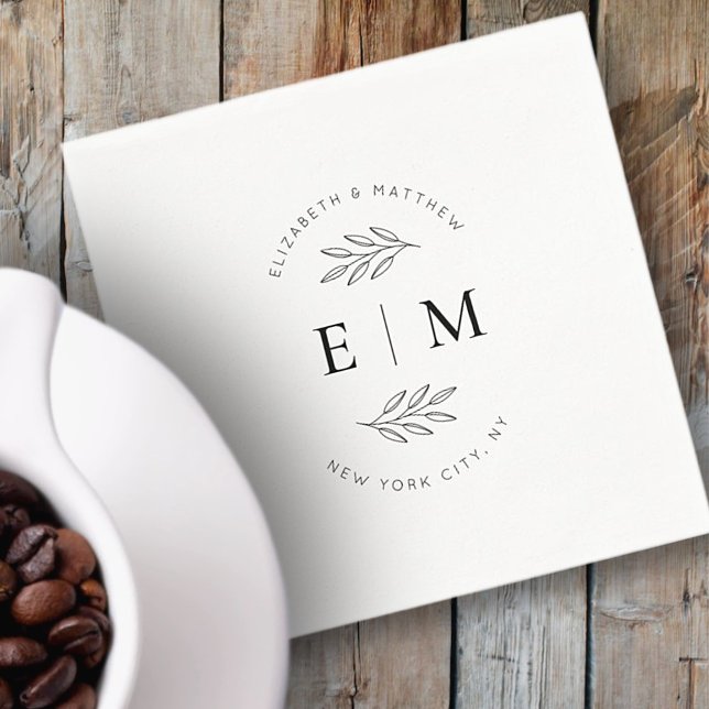 Hochzeit Eleganter Chic Modern Simple Chic Monogra Serviette (Von Creator hochgeladen)