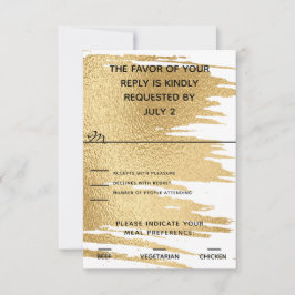 Hochzeit Eleganter Gold- und Black RSVP-Karte RSVP Karte