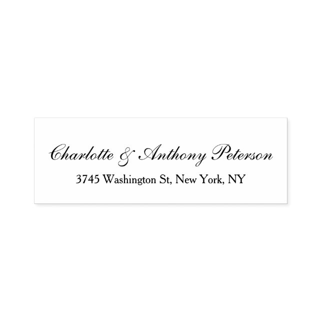 Hochzeit Eleganter Script Creative Schwarz-weiß Fa Permastempel (Design)