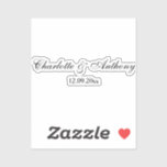Hochzeit Eleganter Script kreativ Schwarz-weiß Aufkleber<br><div class="desc">Diese Vorlage kann an alle beruflichen Beruf angepasst werden.</div>