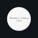 Hochzeit Eleganter Script kreativ Schwarz-weiß Magnet<br><div class="desc">Dieser Einfachheit-Stil ist alles. Einfach,  aber wirklich eine berufliche schöne Aussage.</div>