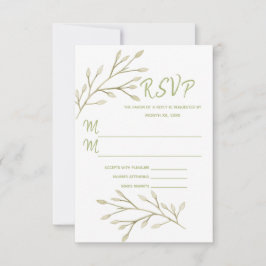 Hochzeit Eleganter Wald Blätter weich rosa RSVP Karte