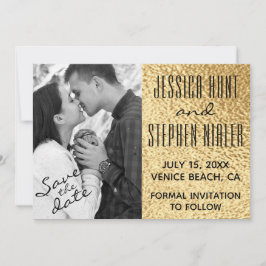 Hochzeit Elegantes Gold und Schwarz Save The Date
