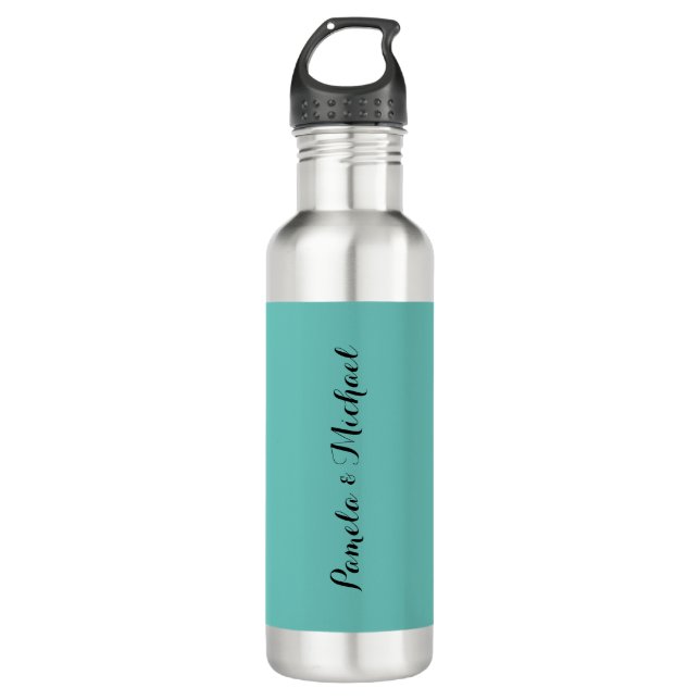 Hochzeit Elegantes Minimalistisches Klassisches Bl Edelstahlflasche (Vorderseite)