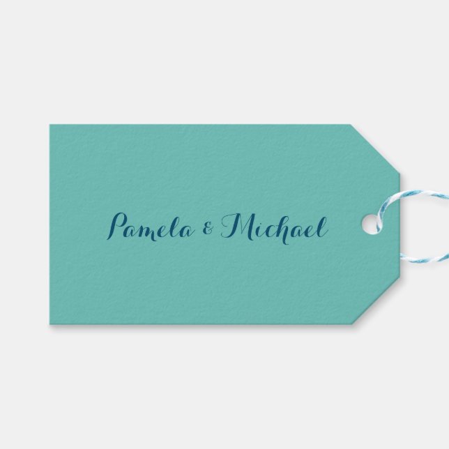 Hochzeit Elegantes Minimalistisches Klassisches Bl Geschenkanhänger (Vorderseite (Horizontal))