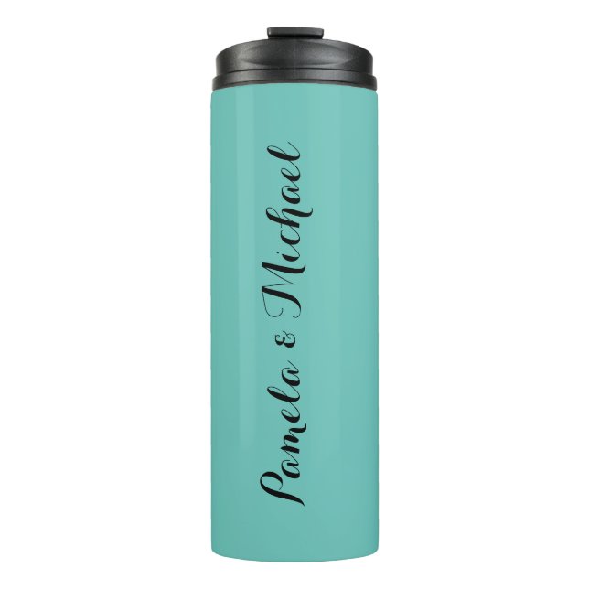 Hochzeit Elegantes Minimalistisches Klassisches Bl Thermosbecher (Vorderseite)