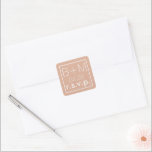 Hochzeit Elegantly r.s.v.p. Aufkleber<br><div class="desc">Dusty Rose Platz mit einigen Anfangsbuchstaben in einem dünnen und eleganten Schriftart Stil.. für eine Hochzeit Rsvp.</div>