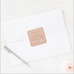 Hochzeit Elegantly r.s.v.p. Aufkleber<br><div class="desc">Dusty Rose Platz mit einigen Anfangsbuchstaben in einem dünnen und eleganten Schriftart Stil.. für eine Hochzeit Rsvp.</div>