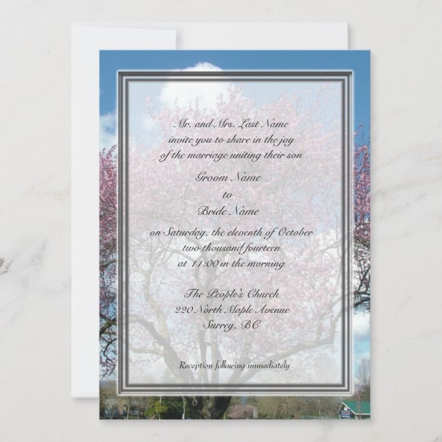 Hochzeit, Eltern des Bräutigams Einladung Kirschbl (Vorderseite)